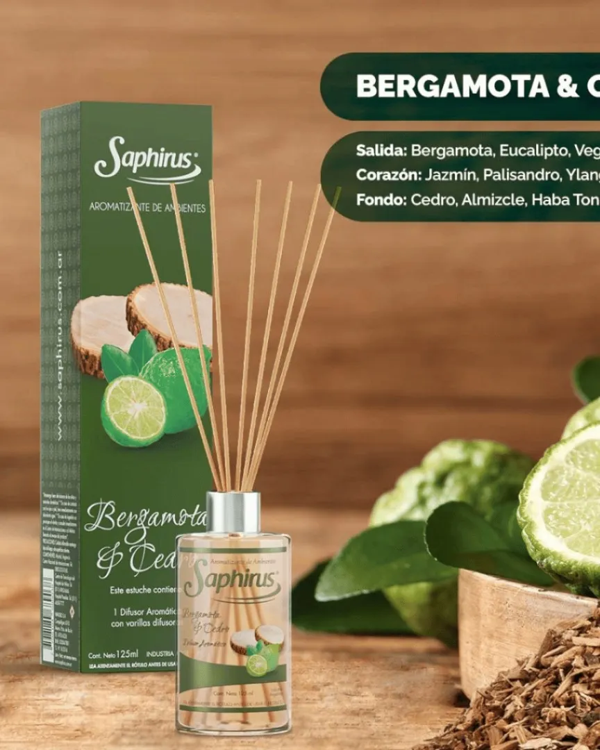 Difusor Bergamota & Cedro 125 ml.